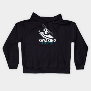 Kayaking is my therapy Kids Hoodie